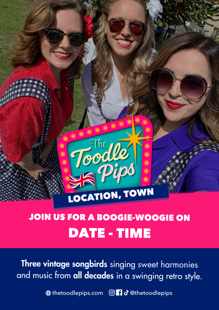 The Toodle Pips editable event poster template preview